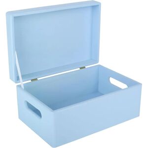 Creative Deco Blue Wooden Box with Lid - Storage Box Creative Deco Blue Wooden Box with Lid - Storage Box