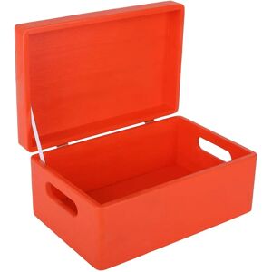 Creative Deco Red Large Wooden Box with Lid - Storage Box Creative Deco Red Large Wooden Box with Lid - Storage Box