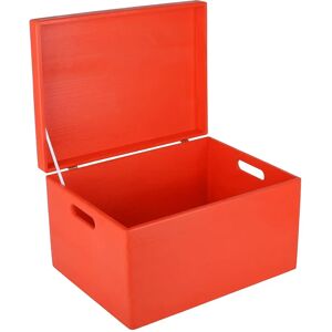 Creative Deco XXL Red Wooden Storage Box with Lid - Toy, 40x30x24cm Creative Deco XXL Red Wooden Storage Box with Lid - Toy, 40x30x24cm
