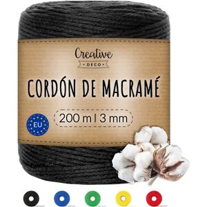 Creative Deco Cotton Cord - 3mm x 200m - Strong Multi-Purpose Creative Deco Cotton Cord - 3mm x 200m - Strong Multi-Purpose
