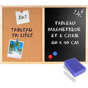Creative Home 60x40cm Magnetic Cork & Chalkboard - 5 Pens & Magnets Creative Home 60x40cm Magnetic Cork & Chalkboard - 5 Pens & Magnets