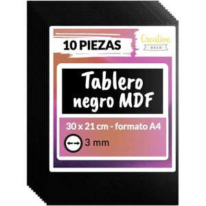 Painel MDF Preto Creative Deco 10 x A4 - Corte a laser para artesanato Painel MDF Preto Creative Deco 10 x A4 - Corte a laser para artesanato