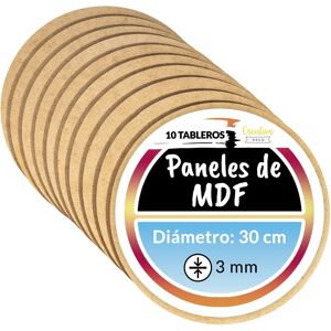 Creative Deco 10 plaques rondes MDF - 30 x 30 x 0,3 cm - Publicité Creative Deco 10 plaques rondes MDF - 30 x 30 x 0,3 cm - Publicité