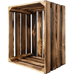 Boîte de rangement en bois brûlé Creative Deco 50x40x30cm - Publicité Boîte de rangement en bois brûlé Creative Deco 50x40x30cm - Publicité