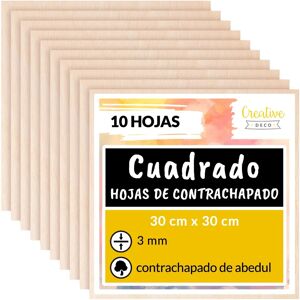 Conjunto de 10 painéis de compensado de bétula - 300x300x3mm - Faça você mesmo Conjunto de 10 painéis de compensado de bétula - 300x300x3mm - Faça você mesmo