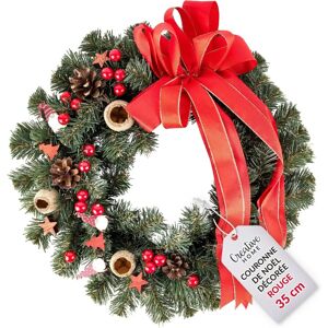 Creative Home Red Christmas Wreath - 35cm Outdoor Door Decor Creative Home Red Christmas Wreath - 35cm Outdoor Door Decor