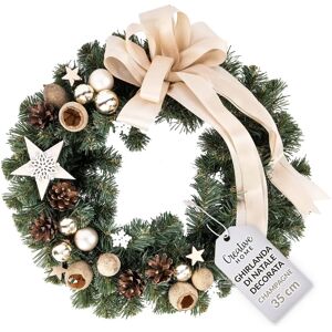 Creative Home Champagne Christmas Wreath - 35cm Diameter Creative Home Champagne Christmas Wreath - 35cm Diameter