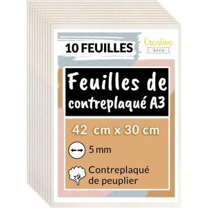 Panneau de contreplaqué Creative Deco A3 - Matériau de construction laser-compatible - Publicité Panneau de contreplaqué Creative Deco A3 - Matériau de construction laser-compatible - Publicité
