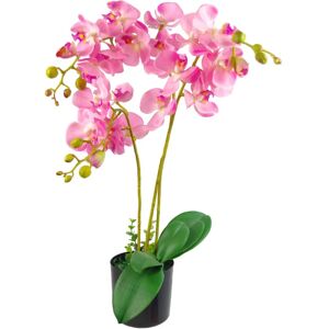 Leaf 60cm Artificial Orchid -Triple Stem - Pink - Indoor Only Leaf 60cm Artificial Orchid -Triple Stem - Pink - Indoor Only