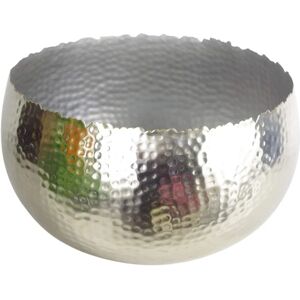 Leaf Silver Hammered Metal Flower Pot - 30x20cm - Flower Pot Leaf Silver Hammered Metal Flower Pot - 30x20cm - Flower Pot