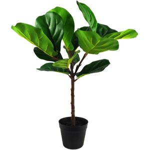 Leaf Fiddle Fig Artificial Plant - 70cm, Plastic Pot, Green Leaf Fiddle Fig Artificial Plant - 70cm, Plastic Pot, Green