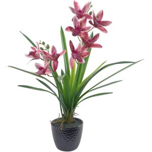 Leaf 50cm Dark Pink Artificial Orchid - Artificial Orchid Leaf 50cm Dark Pink Artificial Orchid - Artificial Orchid