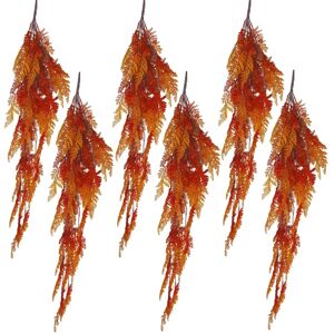 Leaf 6 x 100cm Autumn Orange Maidenhair Fern Plant - Artificial Leaf 6 x 100cm Autumn Orange Maidenhair Fern Plant - Artificial