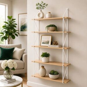 Spot On Dealz - 0434 White - White - 5 Tier - Wall Shelf Spot On Dealz - 0434 White - White - 5 Tier - Wall Shelf