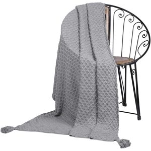 Penguin Home Cotton Knitted Throw Blanket - Grey Penguin Home Cotton Knitted Throw Blanket - Grey