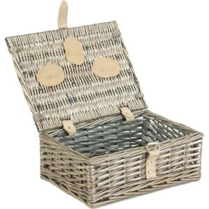 Red Hamper - Split Willow Wicker 30cm - Antique Wash - Basket Red Hamper - Split Willow Wicker 30cm - Antique Wash - Basket