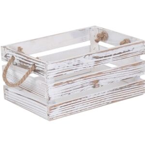 Red Hamper White Rope Handle Wooden Crate - Hamper Red Hamper White Rope Handle Wooden Crate - Hamper