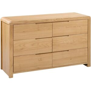 Julian Bowen Curve 6 Drawer Wide Oak Chest - Chest of Drawers Julian Bowen Curve 6 Drawer Wide Oak Chest - Chest of Drawers