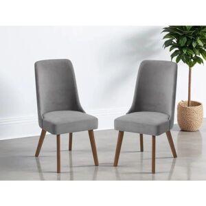 Julian Bowen Huxley Set of 2 Grey Chenille Dining Chairs - Dining Chair Julian Bowen Huxley Set of 2 Grey Chenille Dining Chairs - Dining Chair