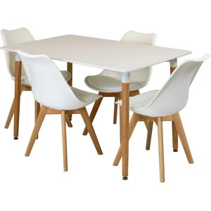 Charles Jacobs White Rectangular Dining Table Set - Kitchen Chairs Charles Jacobs White Rectangular Dining Table Set - Kitchen Chairs