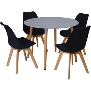 Charles Jacobs - Beech - Grey Table - 5pc - Dining Set Charles Jacobs - Beech - Grey Table - 5pc - Dining Set