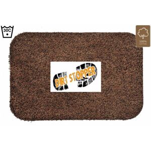 FWStyle Jasper Brown Cotton Dirt Stopper Door Mat - 75x50cm - Door Mat FWStyle Jasper Brown Cotton Dirt Stopper Door Mat - 75x50cm - Door Mat