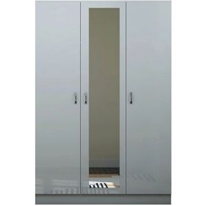 FWStyle Chilton 3 Door Mirrored Wardrobe - Grey Gloss FWStyle Chilton 3 Door Mirrored Wardrobe - Grey Gloss