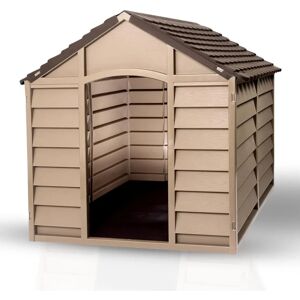 Samuel Alexander Brown Large Plastic Dog Kennel - 86x84x82cm Samuel Alexander Brown Large Plastic Dog Kennel - 86x84x82cm