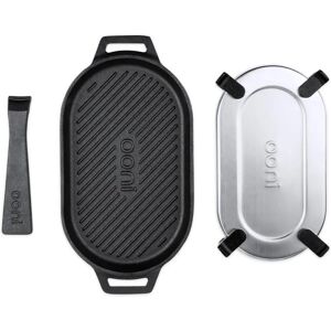 Ooni Cast Iron Grizzler Pan & Stainless Steel Trivet Stand - Grill Pan Ooni Cast Iron Grizzler Pan & Stainless Steel Trivet Stand - Grill Pan