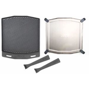 Ooni Outdoor Oven Dual Sided Cast Iron Grizzler Plate & Stainless Steel Trivet - Outdoor Oven Accessory Ooni Outdoor Oven Dual Sided Cast Iron Grizzler Plate & Stainless Steel Trivet - Outdoor Oven Accessory