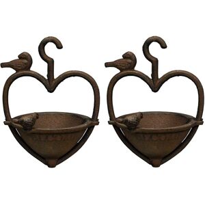 Selections - Heart Cast Iron - Set of 2 - Bird Feeder Selections - Heart Cast Iron - Set of 2 - Bird Feeder