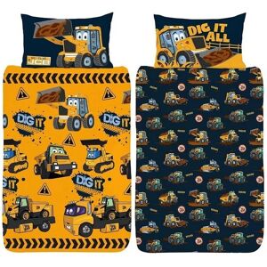 Price Right Home JCB Dig It Parure de duvet et taie d'oreiller - Simple - Publicité Price Right Home JCB Dig It Parure de duvet et taie d'oreiller - Simple - Publicité