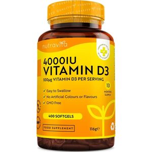 Nutravita Vitamin D3 4000IU - Supports Bones & Immunity Nutravita Vitamin D3 4000IU - Supports Bones & Immunity