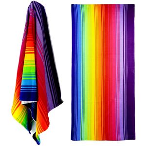 GEEZY - Rainbow Stripe Microfibre - Lightweight - Rainbow Stripe - Beach Towel GEEZY - Rainbow Stripe Microfibre - Lightweight - Rainbow Stripe - Beach Towel