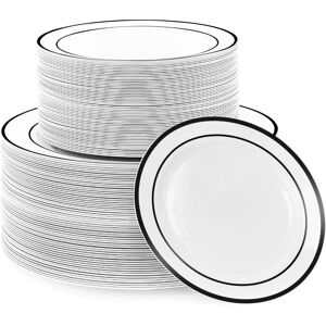 Matana 120 Premium White Black Rim - Plates Set Matana 120 Premium White Black Rim - Plates Set