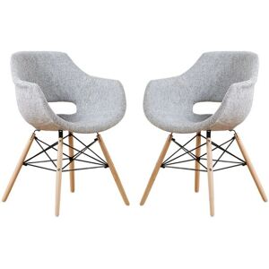 Life Interiors Olivia Eiffel Poltrona in Tessuto Set di 2 - Grigio Chiaro - Poltrona Life Interiors Olivia Eiffel Poltrona in Tessuto Set di 2 - Grigio Chiaro - Poltrona