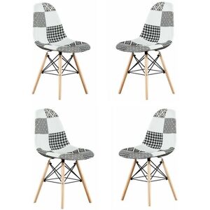 Life Interiors Chrono Patchwork Eiffel Dining Chair - Set of 4 Life Interiors Chrono Patchwork Eiffel Dining Chair - Set of 4