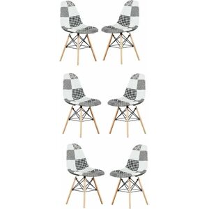 Life Interiors Chrono Patchwork Eiffel Dining Chair - Set of 6 Life Interiors Chrono Patchwork Eiffel Dining Chair - Set of 6