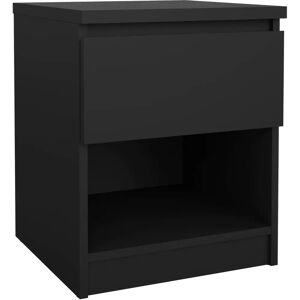 Moderno Bedside - 1 Drawer 1 Shelf in Black Matt - Bedside Table Moderno Bedside - 1 Drawer 1 Shelf in Black Matt - Bedside Table