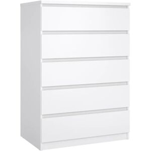 Furniture To Go Naia White High Gloss 5 Drawer Chest of Drawers Furniture To Go Naia White High Gloss 5 Drawer Chest of Drawers