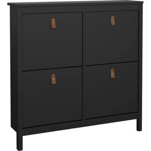 Furniture To Go Barcelona Shoe cabinet 4 compartments - Shoe cabinet in Matt Black Furniture To Go Barcelona Shoe cabinet 4 compartments - Shoe cabinet in Matt Black