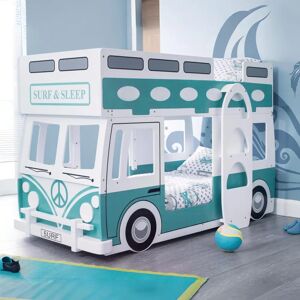 Julian Bowen Campervan Bunk Bed - White and Green Wooden Fun Design Julian Bowen Campervan Bunk Bed - White and Green Wooden Fun Design