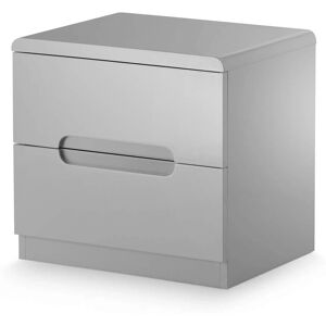 Julian Bowen Manhattan Grey High Gloss 2 Drawer Bedside Table - Bedside Table Julian Bowen Manhattan Grey High Gloss 2 Drawer Bedside Table - Bedside Table