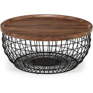 Julian Bowen Smithson Walnut Effect and Black Storage Coffee Table - Coffee Table Julian Bowen Smithson Walnut Effect and Black Storage Coffee Table - Coffee Table