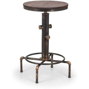 Julian Bowen Rockport Rustic Elm Copper Bar Table - Bar Table Julian Bowen Rockport Rustic Elm Copper Bar Table - Bar Table