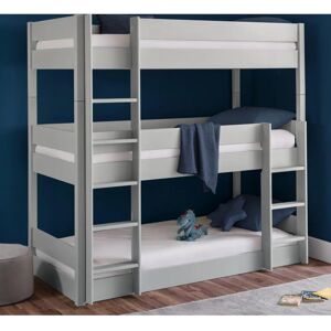 Julian Bowen Trio 3ft Dove Grey Triple Wooden Bunk Bed Frame - Bunk Bed Julian Bowen Trio 3ft Dove Grey Triple Wooden Bunk Bed Frame - Bunk Bed