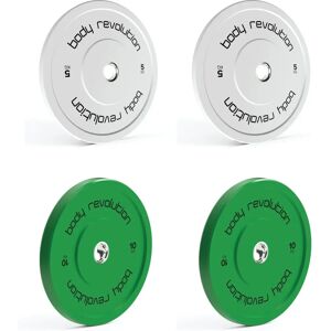Body Revolution Olympic Bumper Plates 30kg Set - 2x5kg, 2x10kg Body Revolution Olympic Bumper Plates 30kg Set - 2x5kg, 2x10kg