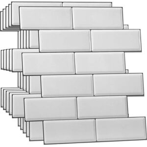 Walplus White Premium Glossy 3D Metro Tiles - Wall Tiles Walplus White Premium Glossy 3D Metro Tiles - Wall Tiles