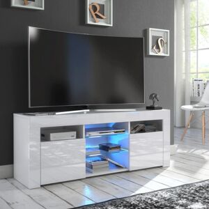 Furneo - 120cm White - Blue LED - TV Stand Furneo - 120cm White - Blue LED - TV Stand
