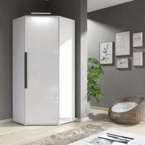 Furneo - Clifton 14 - White Gloss - LED Lights - Wardrobe Furneo - Clifton 14 - White Gloss - LED Lights - Wardrobe